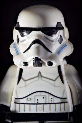 Helios 44 extreme macro stack and stitch of a LEGO Stormtrooper